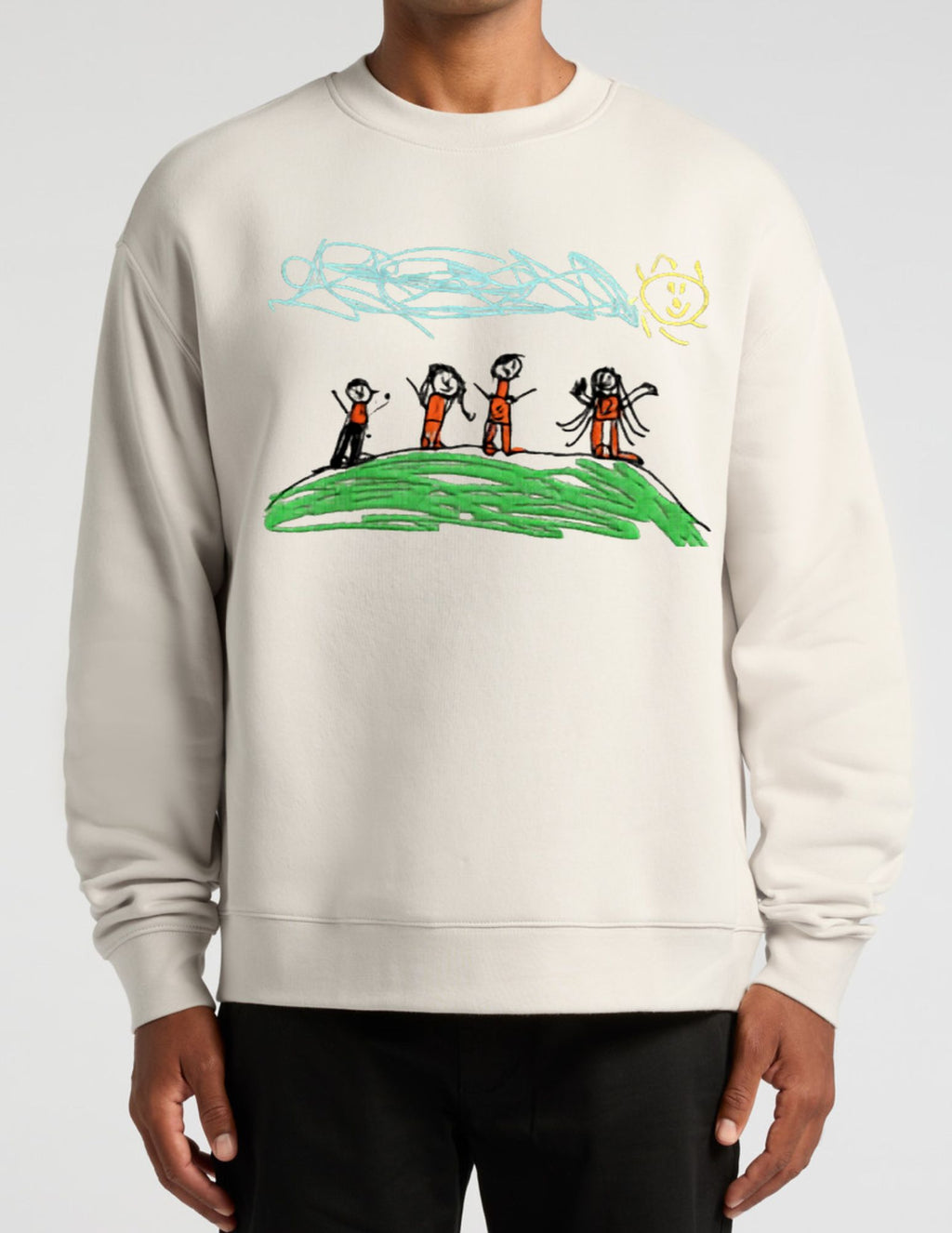 Dopamine sweatshirt for Dad with your kids' art embroidery