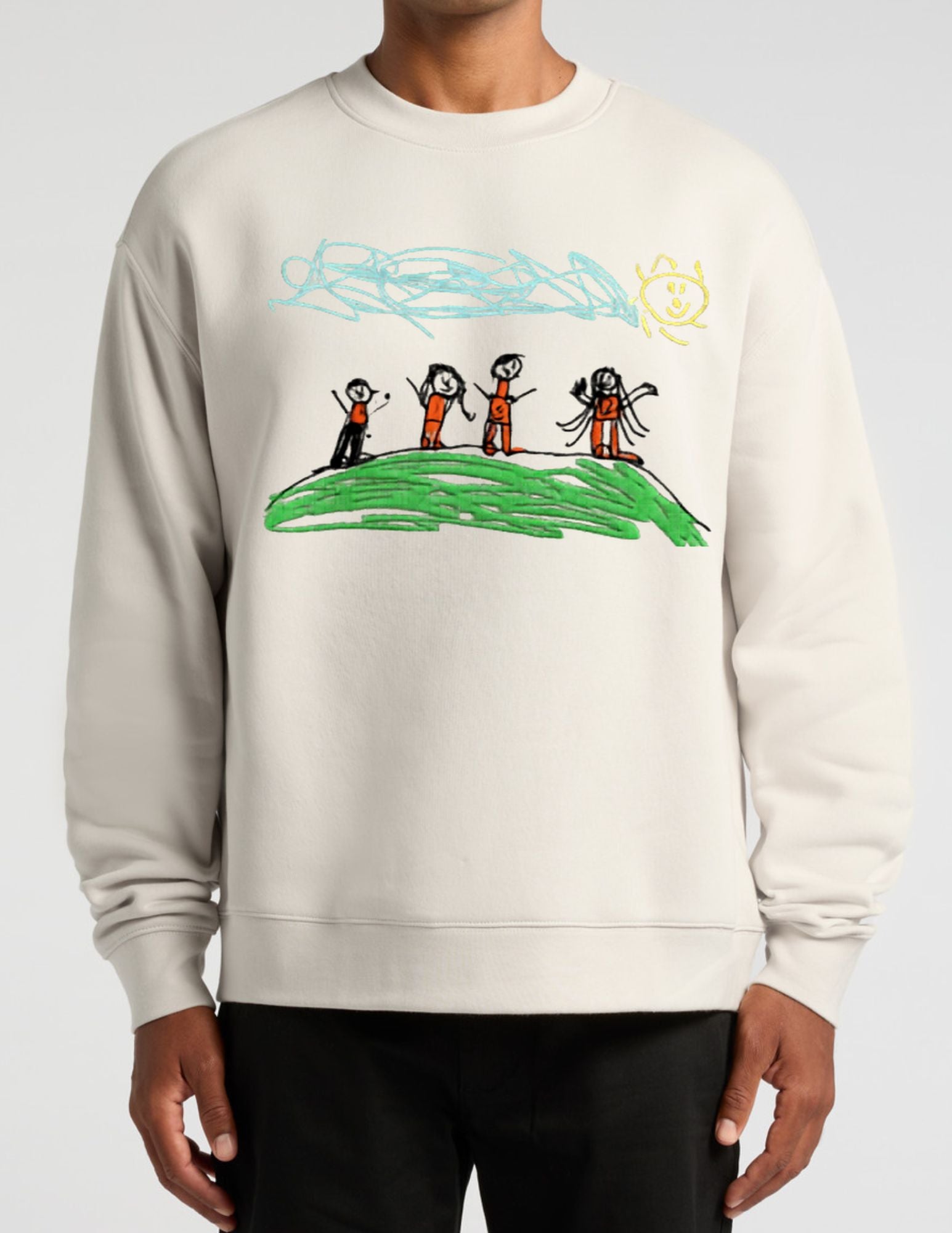 Dopamine sweatshirt for Dad with your kids' art embroidery