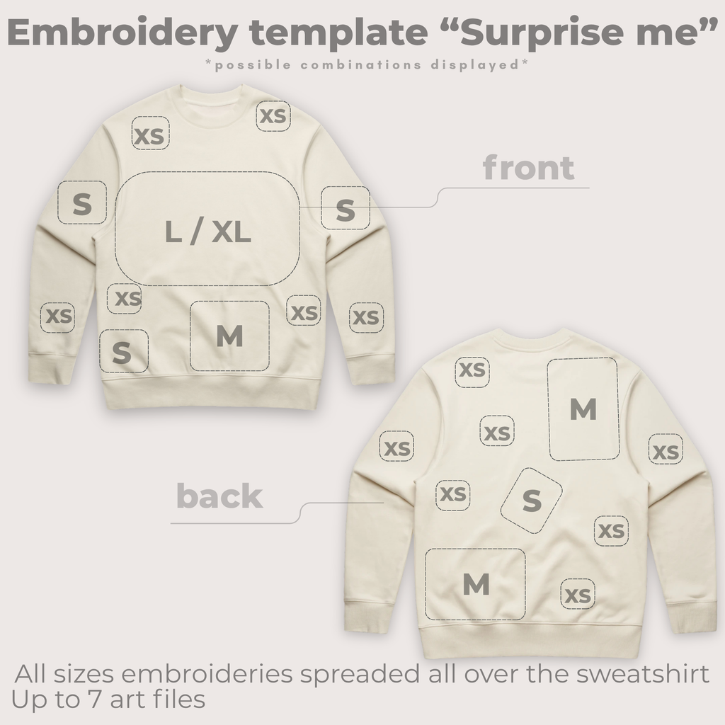 Men's Sweatshirt customized with kids' art embroidery