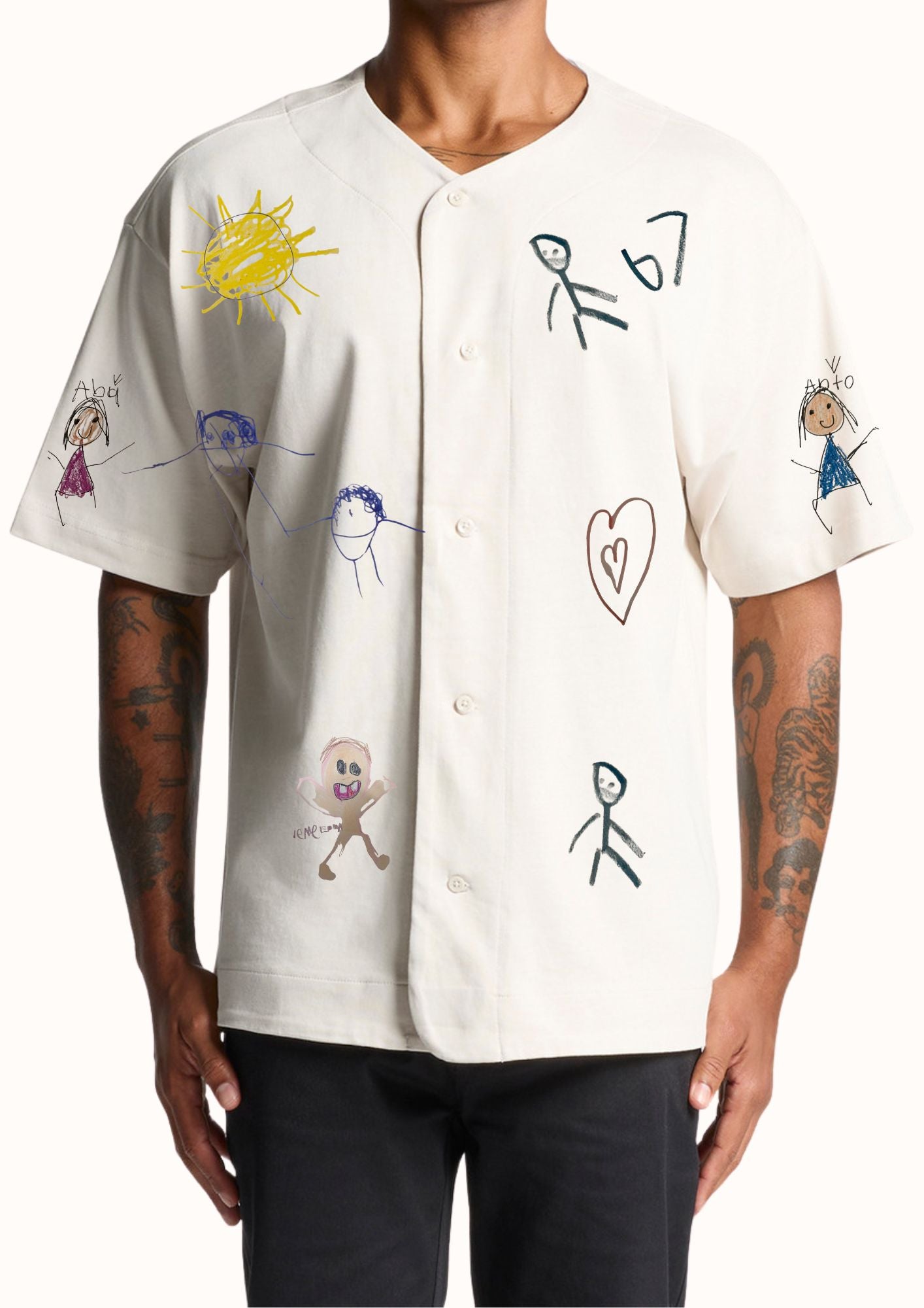 Always Dopamine Baseball Jersey (Male size & Fit) with custom Kid's Drawing Embroidered
