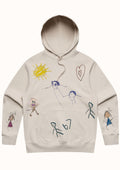 Men's Heavy Hoodie with Custom kids' art embroidery