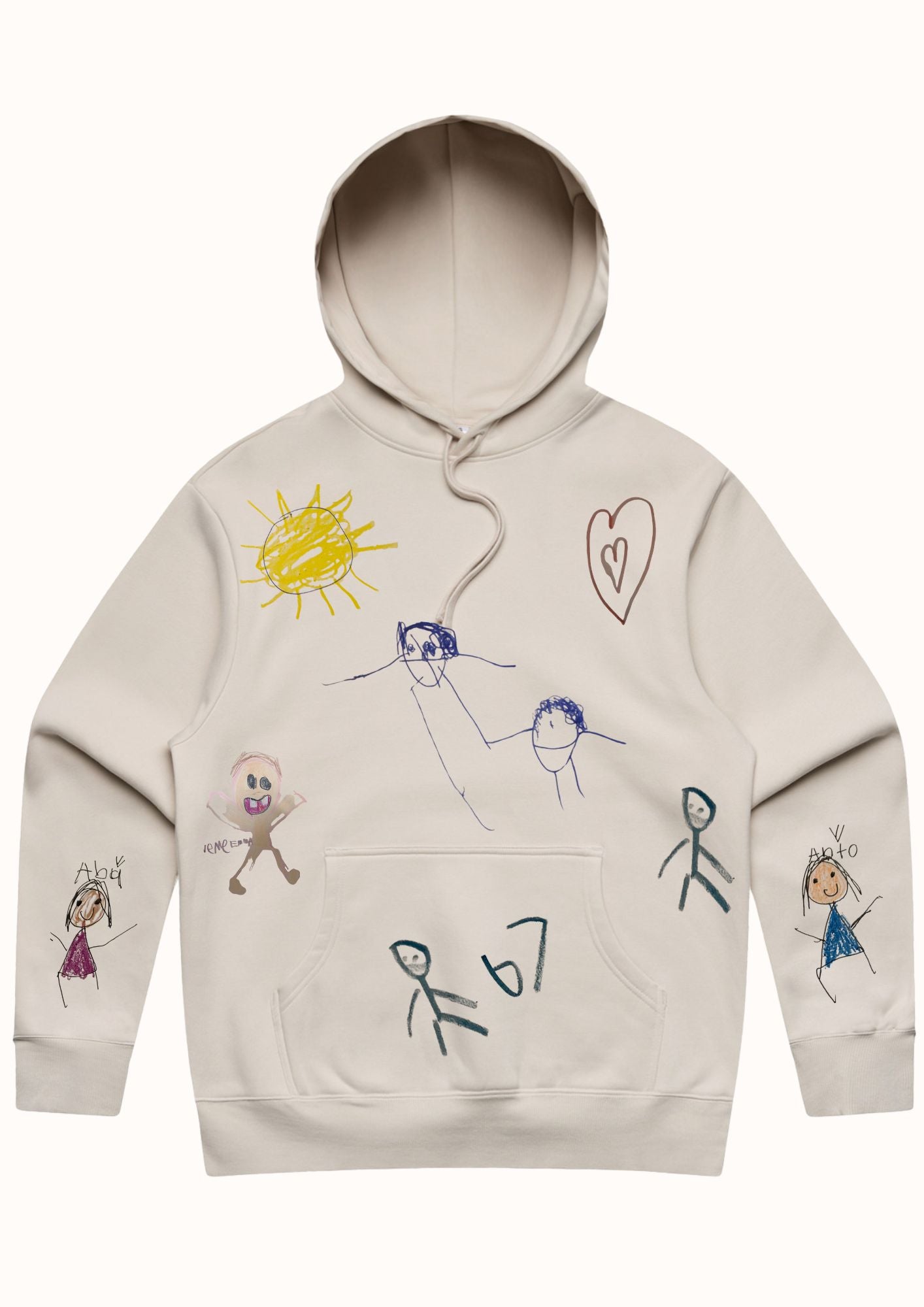 Always Dopamine Heavy Hoodie (Male size & Fit) with custom kids' art embroidery