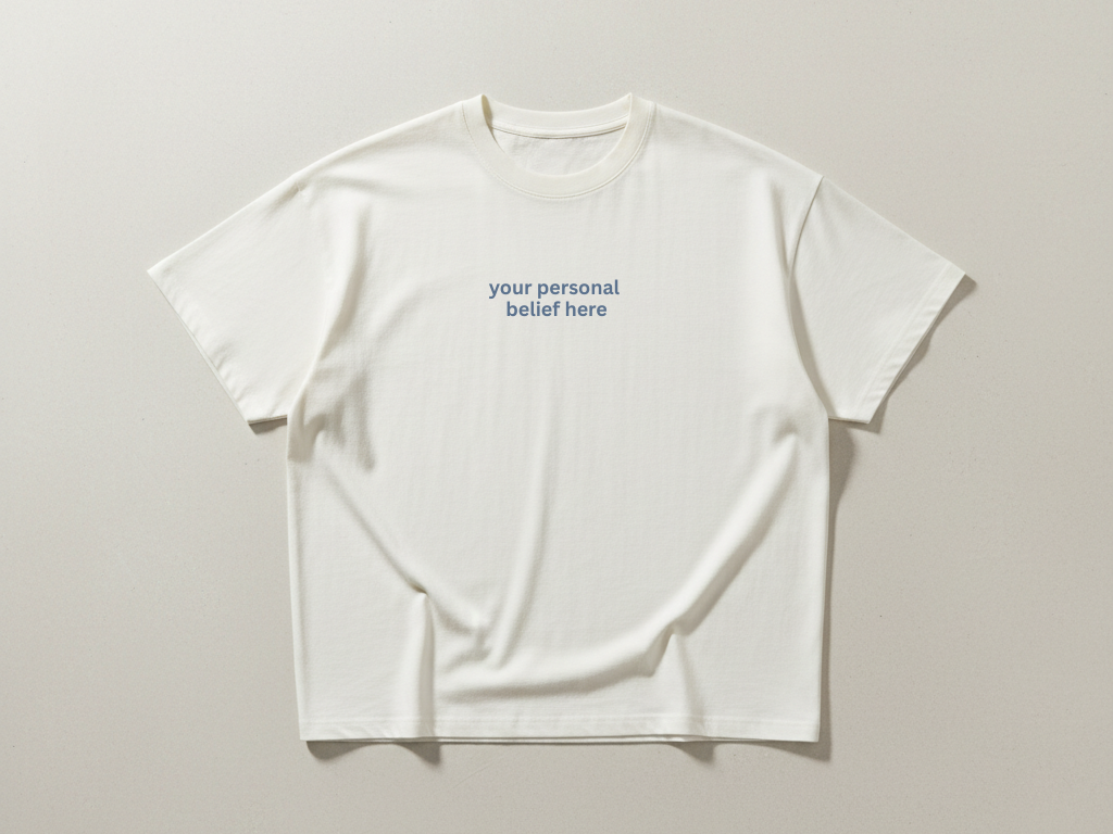 Custom belief embroidered