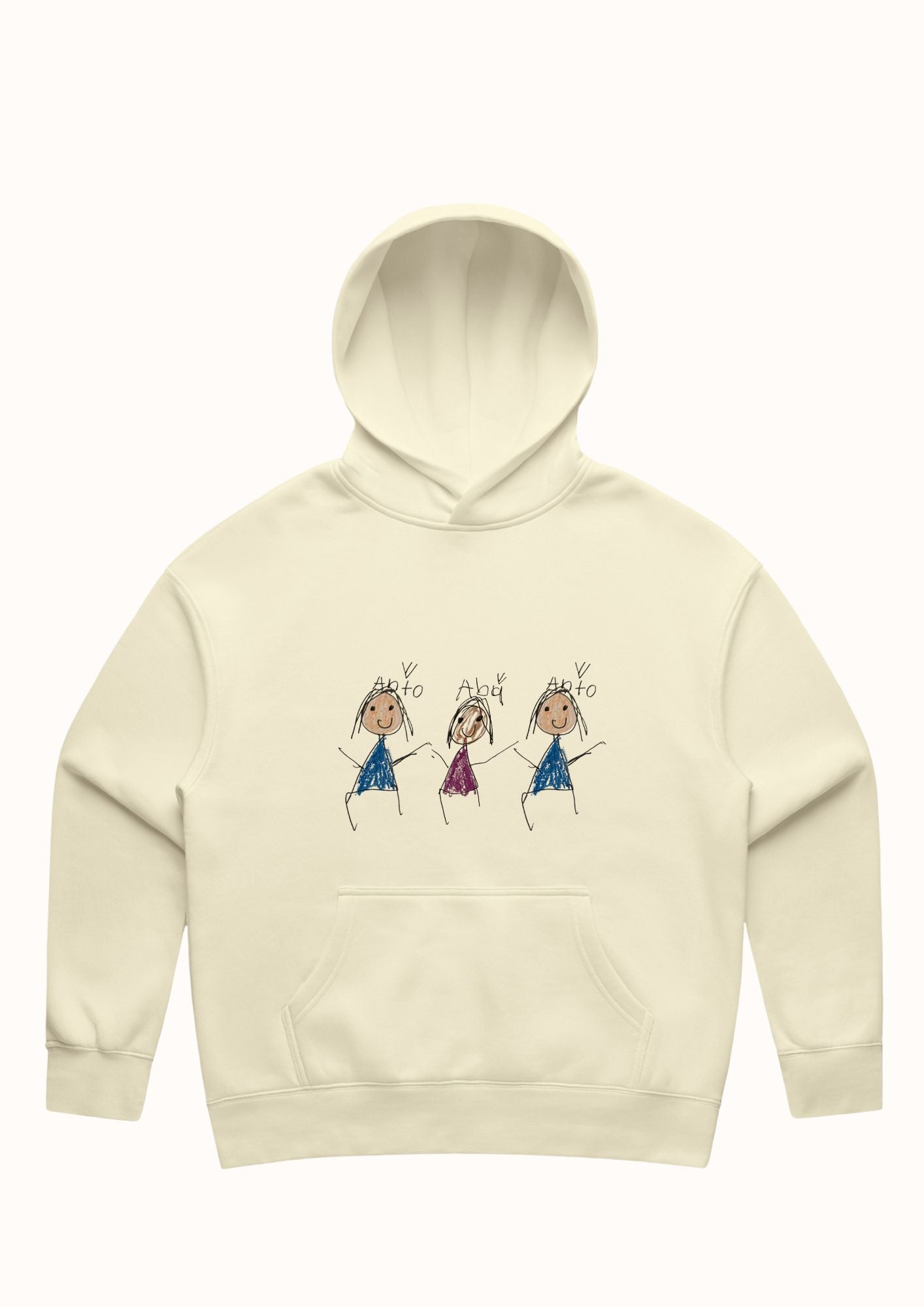 Always Dopamine Relaxed Hoodie in Color (Male size & Fit) with custom kids' art embroidery
