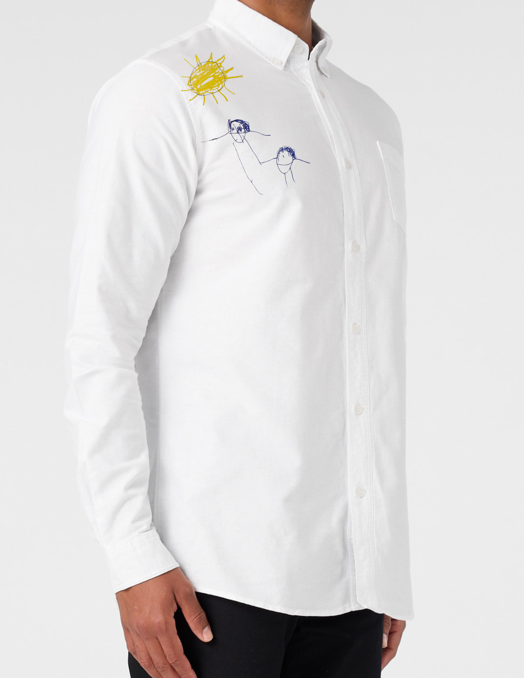 Dopamine Dress shirt with your kids' art embroidery (Male size and fit)