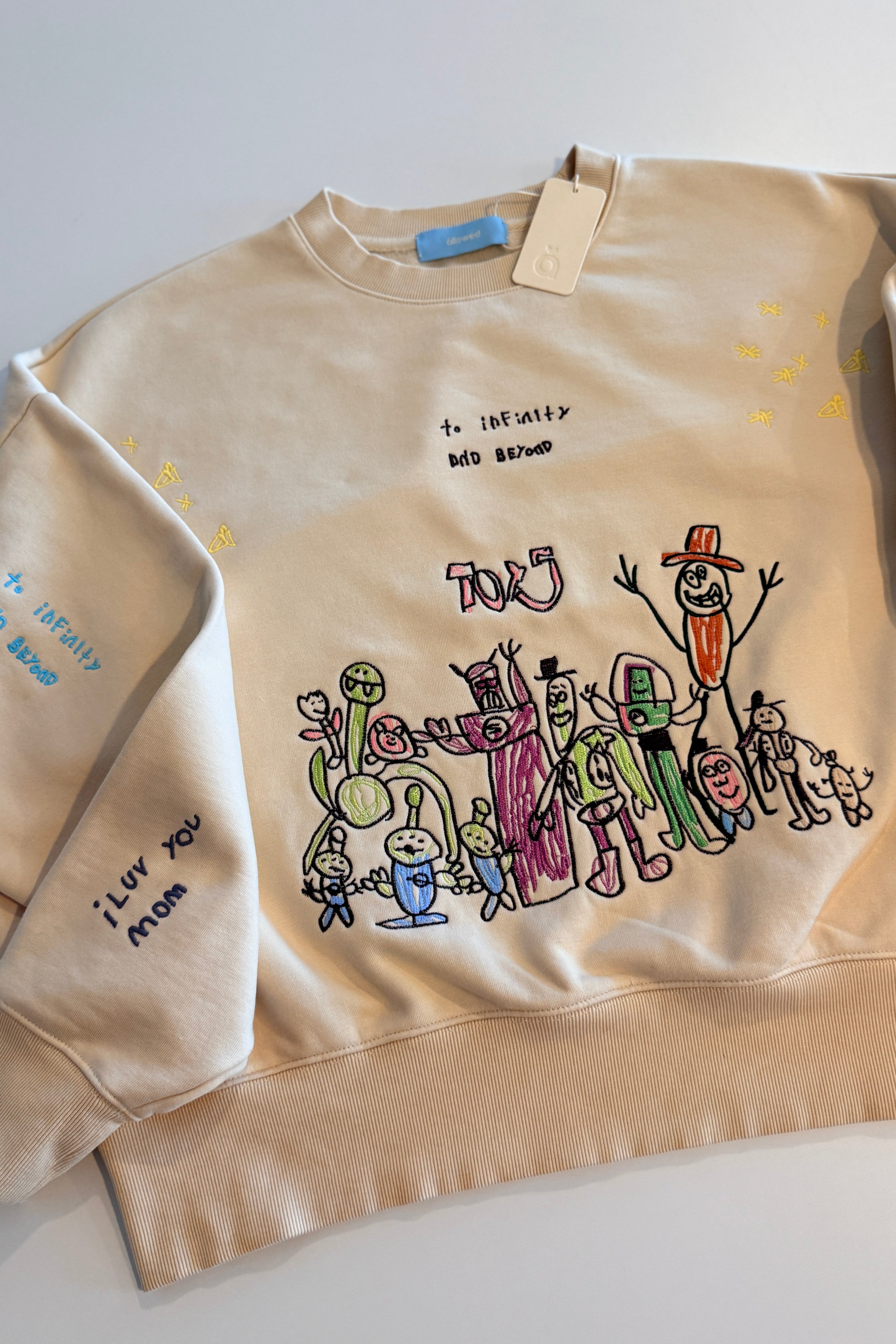 Always Dopamine Sweatshirt (Male size & Fit) with custom kids' art embroidery