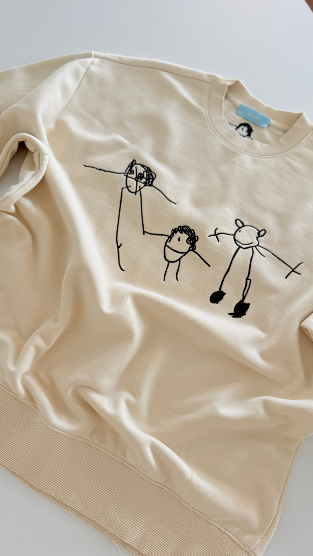 Dopamine sweatshirt for Dad with your kids' art embroidery