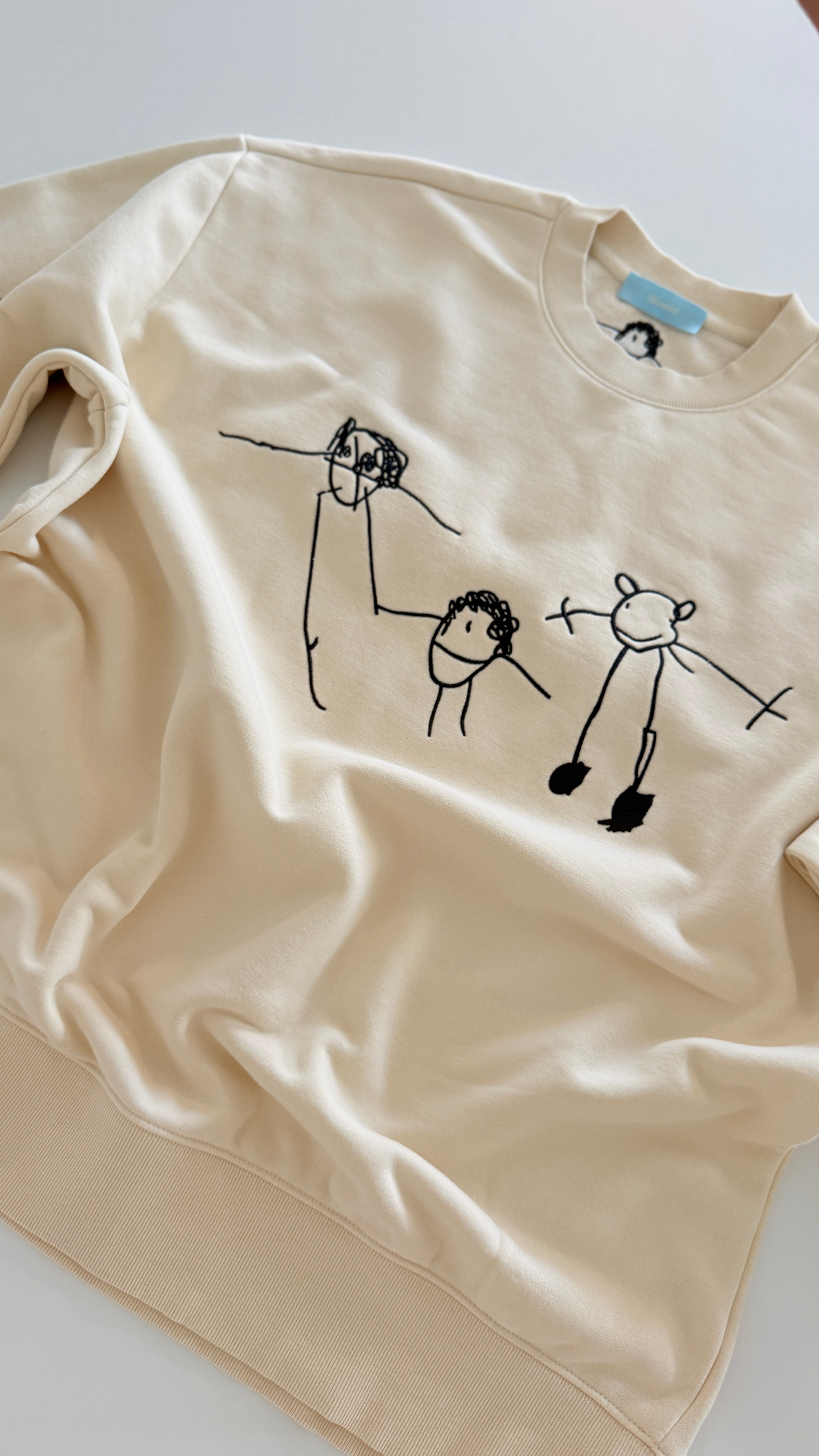Dopamine sweatshirt for Dad with your kids' art embroidery