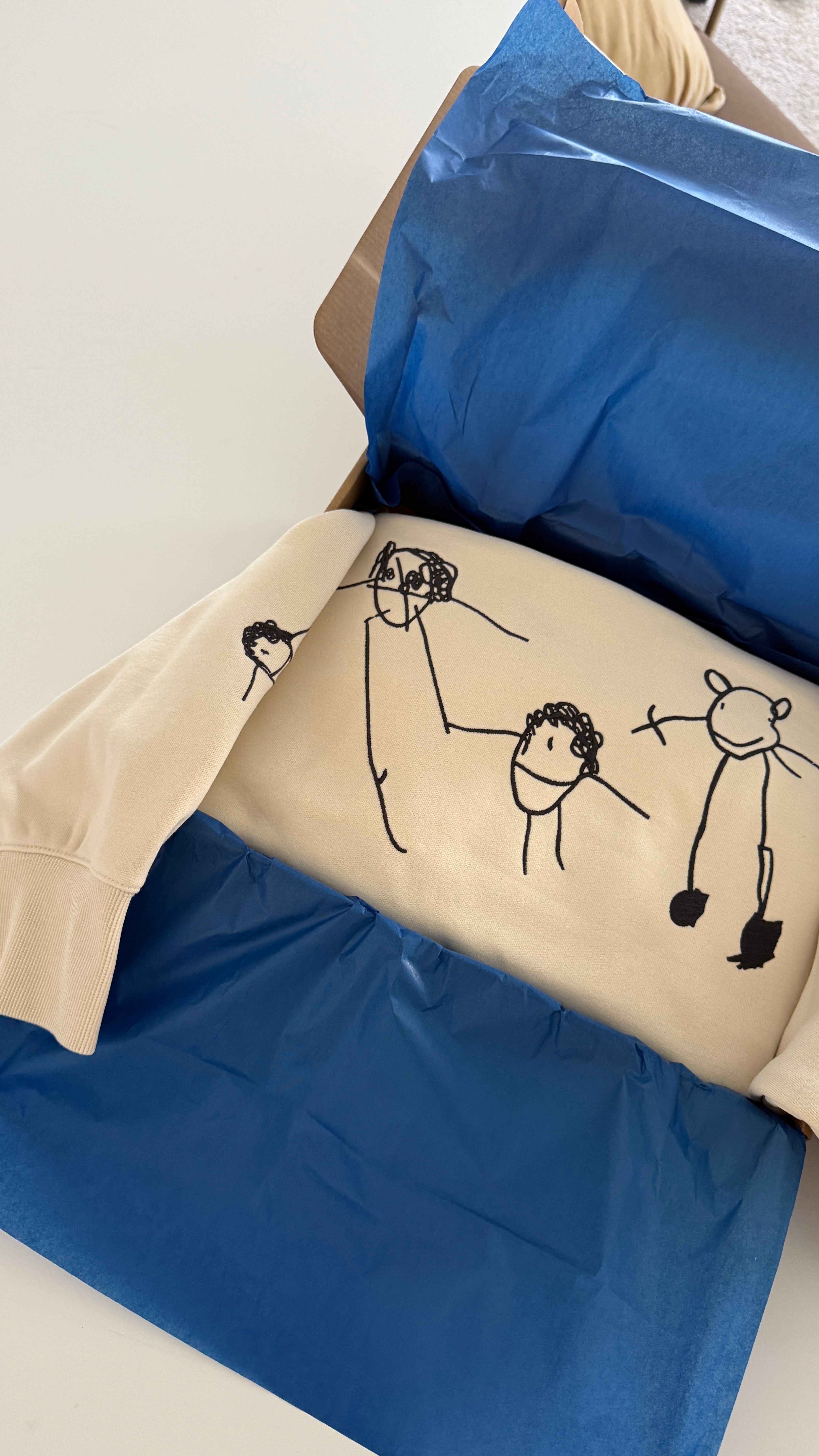 Dopamine sweatshirt for Dad with your kids' art embroidery