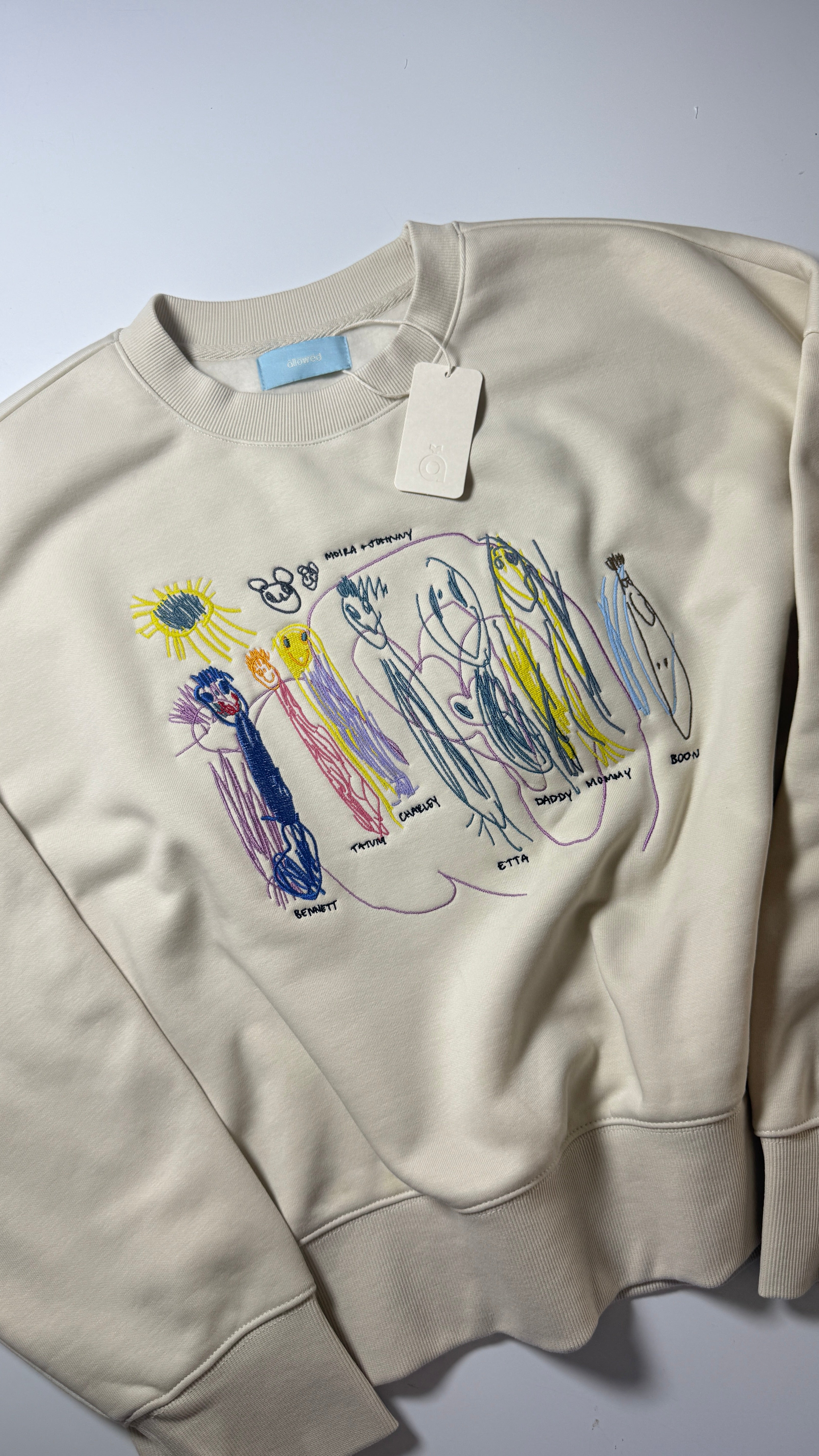 Women's Sweatshirt with Kid's Art Embroidery